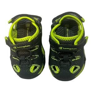 Champion Gray & Neon Green/Yellow Mesh sandals Toddler Baby Shoe Size Sz 1 W 1W